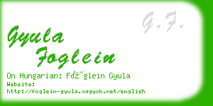 gyula foglein business card